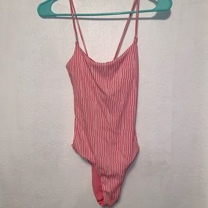 One piece strappy swim suit